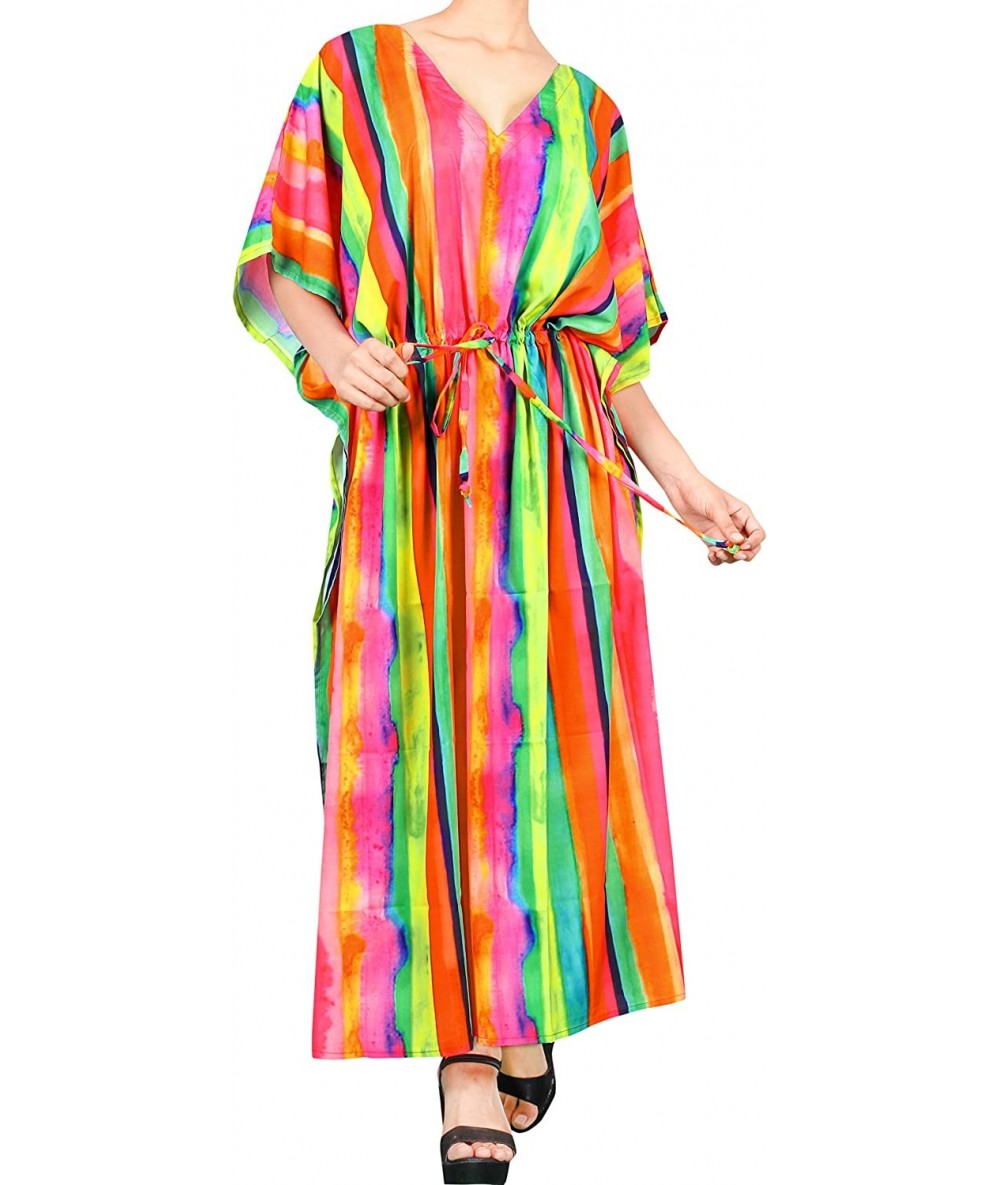 Cover-Ups Women's Maxi Kaftan Swimsuit Cover Ups Sleep Casual Dress Drawstring - Multi_y728 - CQ1938LQK3A $41.85