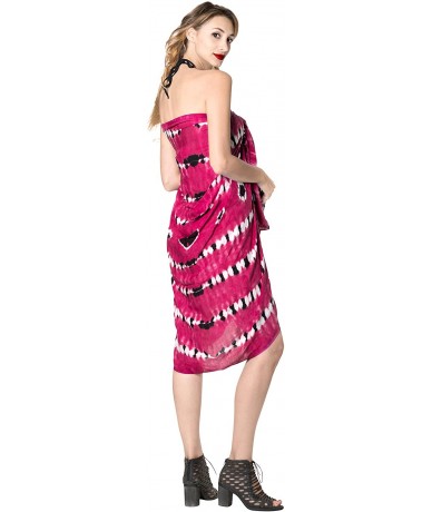 Cover-Ups Women's Swimwear Bikini Cover-Ups Beach Towel Wrap Skirt Hand Tie Dye A - Red_h931 - CY187DDGXSI $34.26