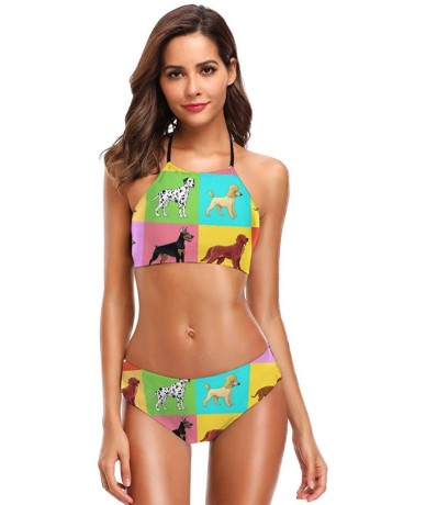 Racing Girl's Halter Bikini Set 2 Piece Dreamcatchers Swimsuit Beach Suit - Color_19 - CM18ULLX90Q $49.99