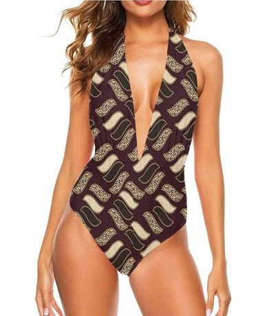 Cover-Ups Thong Triangle Bikini Set Cheerful Smiling Characters for You or As A Gift - Multi 23 - CU19CA5IN4A $71.68