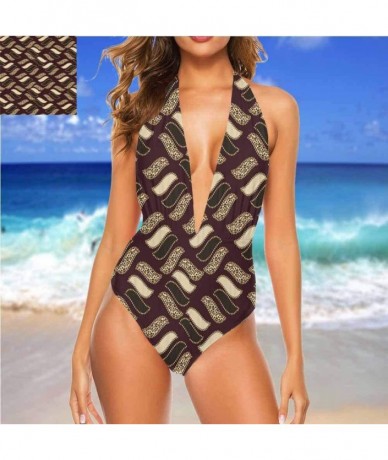 Cover-Ups Thong Triangle Bikini Set Cheerful Smiling Characters for You or As A Gift - Multi 23 - CU19CA5IN4A $71.68