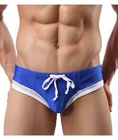 Briefs Mens Sexy Swim Briefs Triangle Shorts Bikini Trunks Swimming Beach Shorts Swimsuit Bathing Suit Swimwear for Men - Blu...