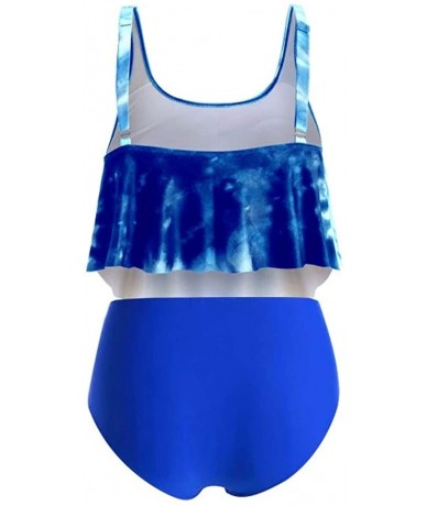 Sets Women's Two Pieces Ruched High Waist Bikini Set - 06 Blue - CS1966DEQKE $34.56