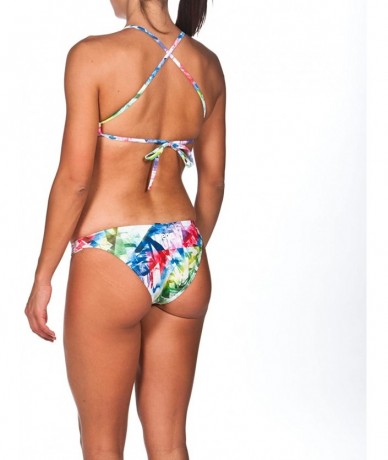 Bottoms Womens Womens's Glitch MaxLife Tie Back Bottom - Multicolor-leaf - CN18CQYRA2K $22.52