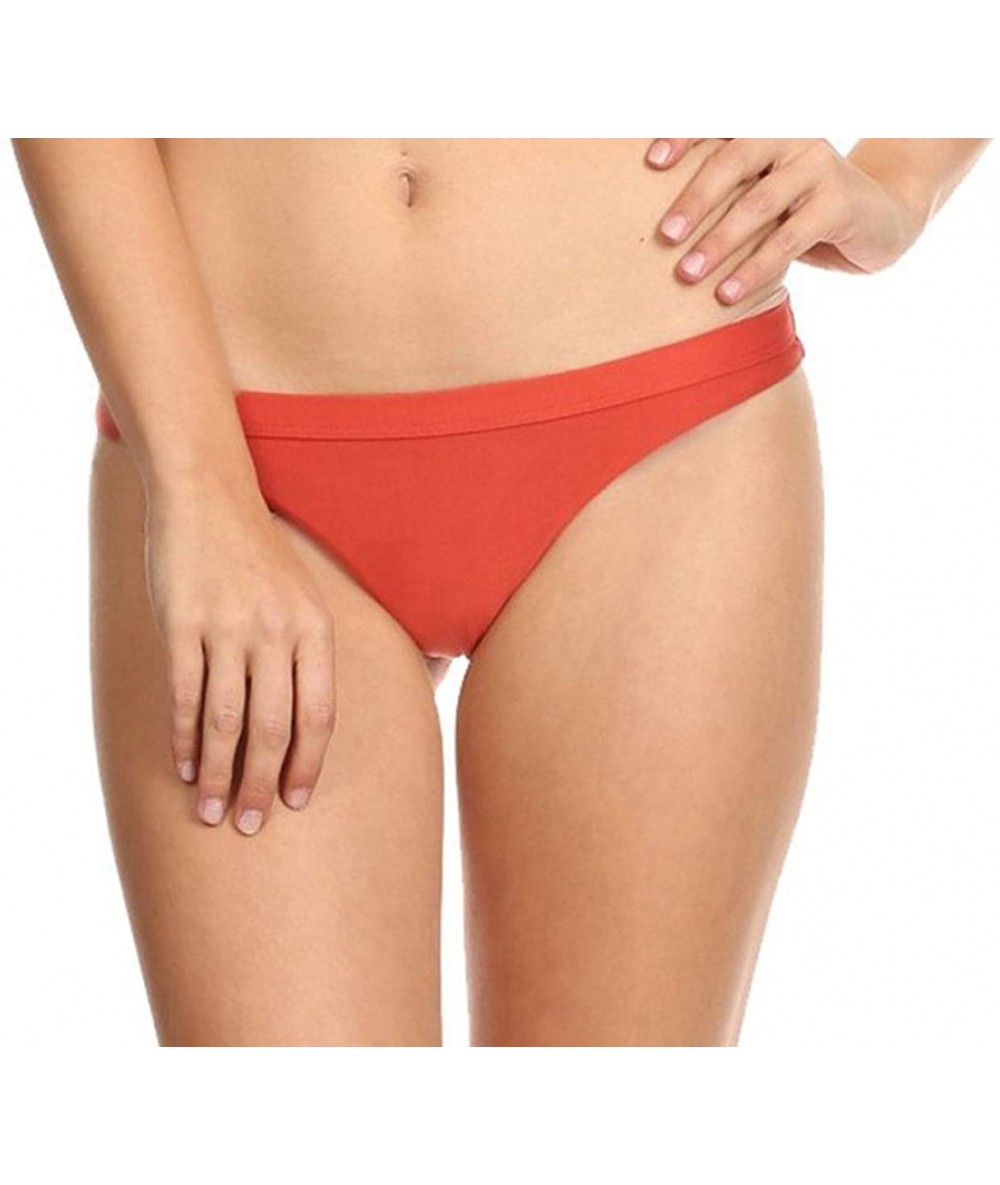 Tankinis Women's Seamless Wraparound Halter Banded Cheeky Bottom - Rust - CW18CY59UEQ $40.02