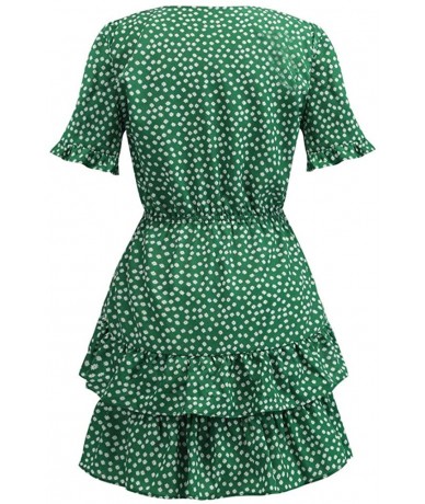 Cover-Ups Women Tunic Tops Dress Lady Outfit Evening Party Mini Dress - Q-green - CY1903NK767 $34.00