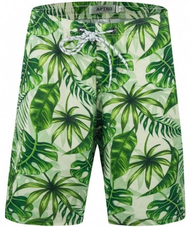 Trunks Men's Quick Dry Swim Trunks Long Palm Beach Board Shorts Bathing Suit - Hwp032 - C818U4ZZM8I $31.57