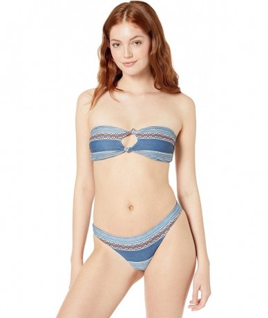 Bottoms Women's Riversong Cheeky Bikini Bottom - Navy - C918LR70T8H $42.16