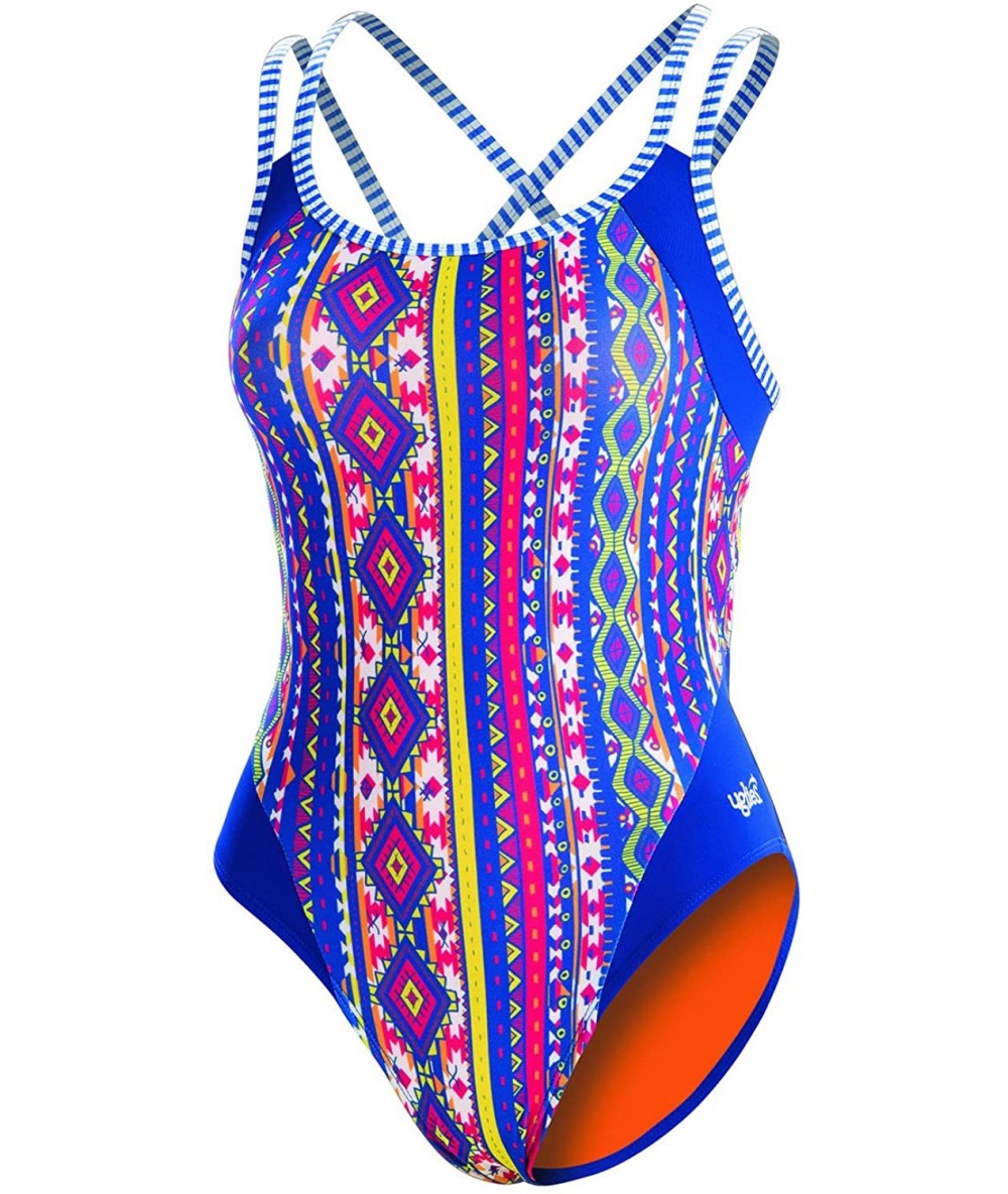 Racing Uglies Hyper Tropic Double Strap Open Keyhole Back 1-Piece - Good Vibes - CG18WA2946Y $68.55