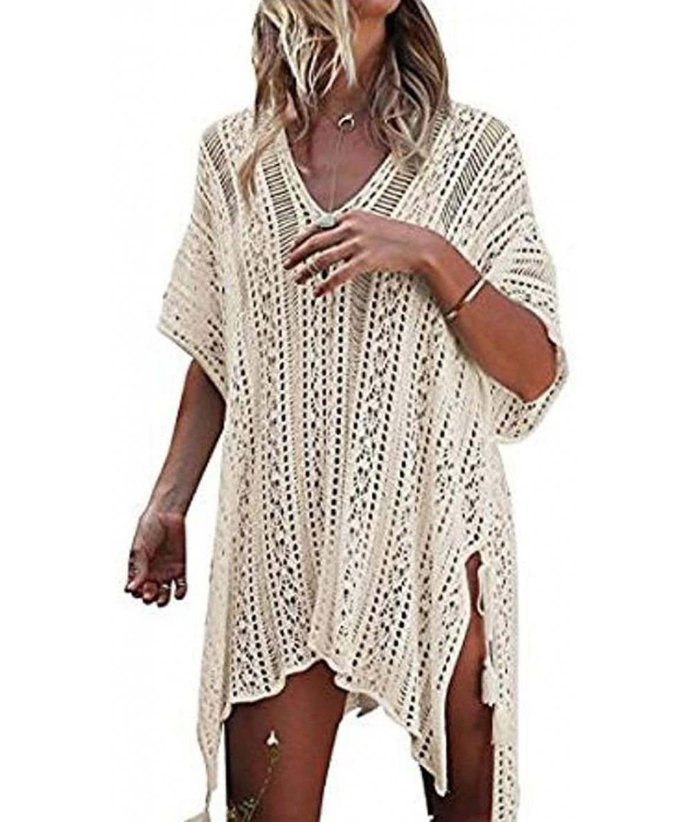 Cover-Ups Womens Loose Swimwear Cover UPS Bikini Swim Beach Wear Cover up Dress - A-beige - CD18OTHKZY9 $36.06