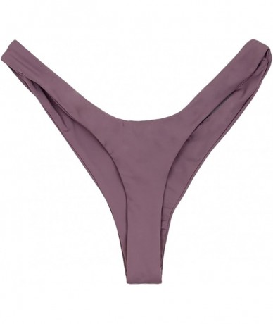 Tankinis Women's Seamless Hi Leg Thong Bottom - Purple Haze - C318CY3MRA4 $42.79