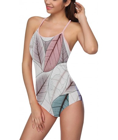 One-Pieces Tropical Leaf Unique One Piece Swimsuit Swimwear Bathing Suit for Women Juniors (XS-3XL) - Multi 5 - CQ18ECZ6TW8 $...