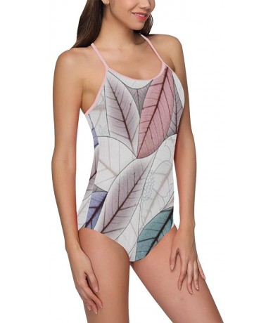 One-Pieces Tropical Leaf Unique One Piece Swimsuit Swimwear Bathing Suit for Women Juniors (XS-3XL) - Multi 5 - CQ18ECZ6TW8 $...