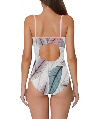 One-Pieces Tropical Leaf Unique One Piece Swimsuit Swimwear Bathing Suit for Women Juniors (XS-3XL) - Multi 5 - CQ18ECZ6TW8 $...