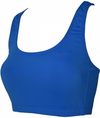 Rash Guards Women Plus Size UPF 50+ Swim Tank Bra Short Top Rash Guard - Blue_pu - CI18T2ZZW38 $40.41