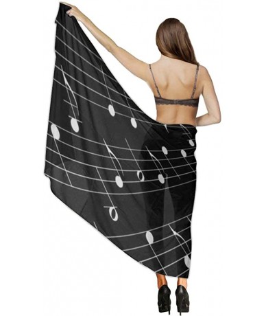 Cover-Ups Women Fashion Shawl Wrap Summer Vacation Beach Towels Swimsuit Cover Up - Black and White Piano Keys - C8196SZKQ2S ...