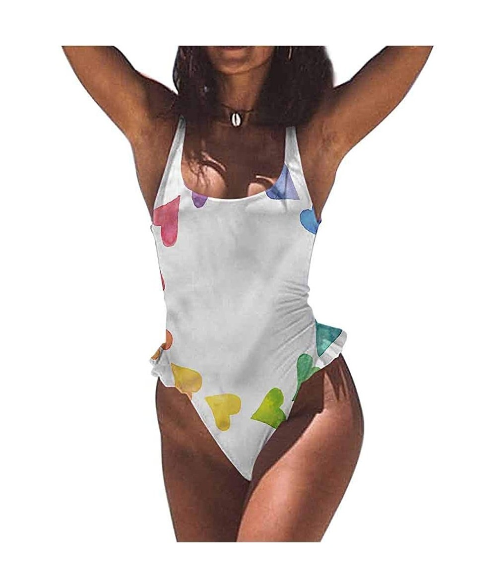 Bottoms Bikini Rainbow- Cute Unicorns on The Sky and Fully Functional - Multi 13-one-piece Swimsuit - CX19E6ALQ23 $83.86