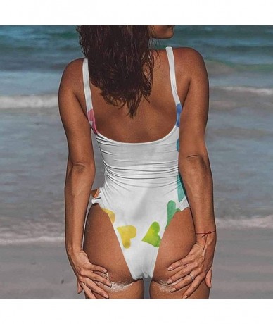 Bottoms Bikini Rainbow- Cute Unicorns on The Sky and Fully Functional - Multi 13-one-piece Swimsuit - CX19E6ALQ23 $83.86