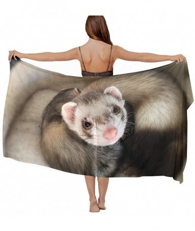 Cover-Ups Women Fashion Shawl Wrap Summer Vacation Beach Towels Swimsuit Cover Up - Special Cute Ferret - CN190TT347O $45.57