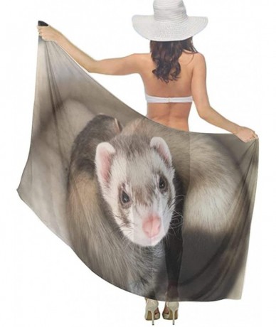 Cover-Ups Women Fashion Shawl Wrap Summer Vacation Beach Towels Swimsuit Cover Up - Special Cute Ferret - CN190TT347O $45.57