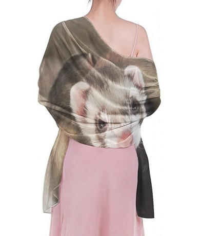 Cover-Ups Women Fashion Shawl Wrap Summer Vacation Beach Towels Swimsuit Cover Up - Special Cute Ferret - CN190TT347O $45.57