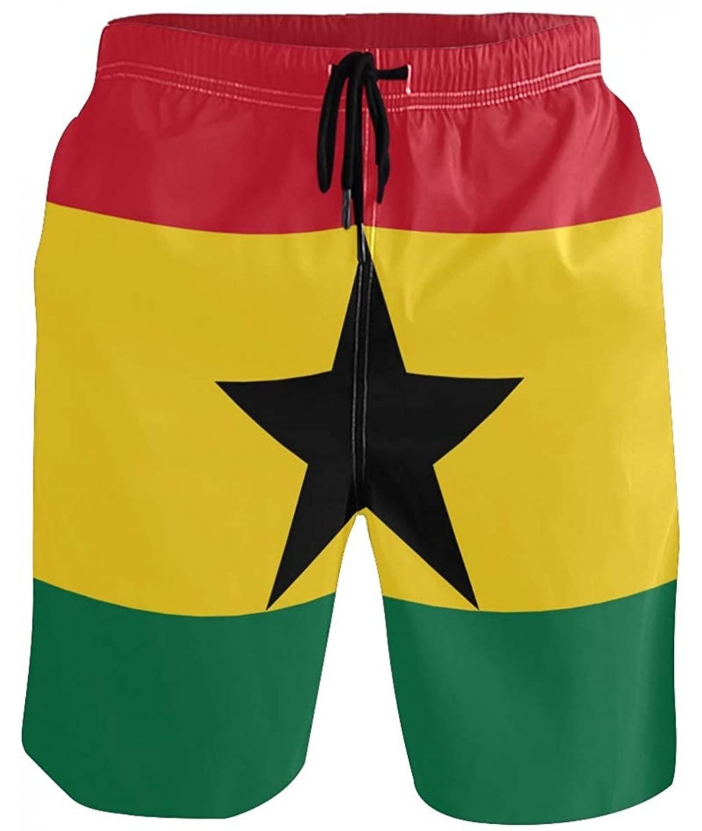 Board Shorts Men's Quick Dry Swim Trunks with Pockets Beach Board Shorts Bathing Suits - Ghana Flag - C5195W3AURY $46.91