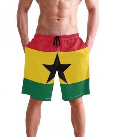 Board Shorts Men's Quick Dry Swim Trunks with Pockets Beach Board Shorts Bathing Suits - Ghana Flag - C5195W3AURY $46.91