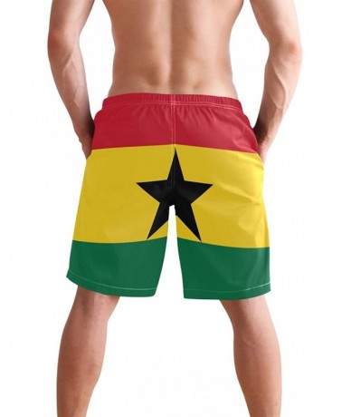 Board Shorts Men's Quick Dry Swim Trunks with Pockets Beach Board Shorts Bathing Suits - Ghana Flag - C5195W3AURY $46.91