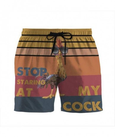 Board Shorts Men's Funny Swim Trunks Quick Dry Beach Shorts with Pockets - Stop Staring at My Cock - 16 - C619DHR8YNL $26.22