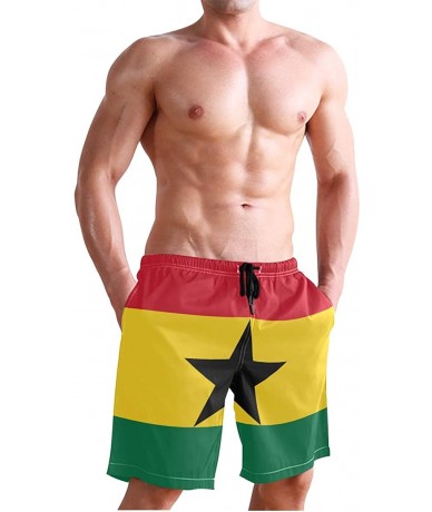 Board Shorts Men's Quick Dry Swim Trunks with Pockets Beach Board Shorts Bathing Suits - Ghana Flag - C5195W3AURY $46.91