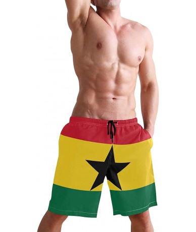 Board Shorts Men's Quick Dry Swim Trunks with Pockets Beach Board Shorts Bathing Suits - Ghana Flag - C5195W3AURY $46.91