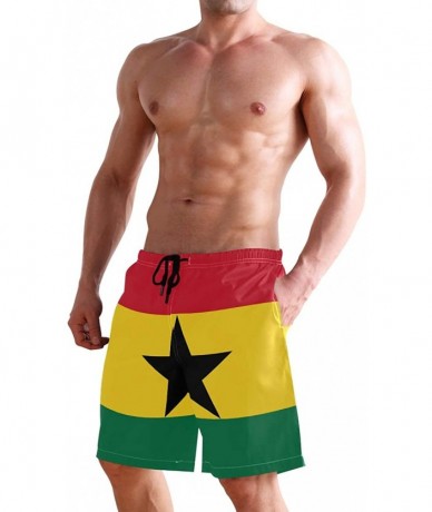 Board Shorts Men's Quick Dry Swim Trunks with Pockets Beach Board Shorts Bathing Suits - Ghana Flag - C5195W3AURY $46.91