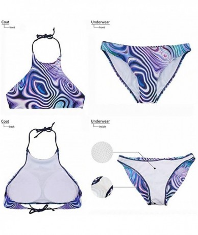 Sets Swimwear Sexy Beach Swiming Surfing Bathing Suit High Neck Two Piece Padded Bikini Sets Women Swimsuit Size S-XXL - Love...