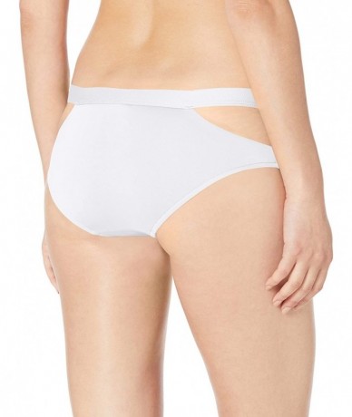 Bottoms Women's Active Split Band Hipster Full Coverage Bikini Bottom Swimsuit - Active White - C518T9A9H4W $47.94