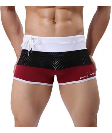 Briefs Fashion Men's Sexy Bodybuild Gradient Trunks Beach Swimming Shorts Boxer - White - CV18SO6YM40 $41.79