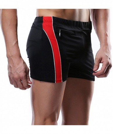 Trunks Men's Swim Trunk Surfing Shorts Tights Elastic Waist Swimming Brief - Black - CZ12OCYG2LE $33.77