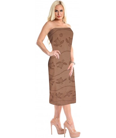 Cover-Ups Women's Plus Size Bathing Suit Cover Up Beach Sarong Wrap Full Long A - Brown_b399 - C518063NMKE $29.03