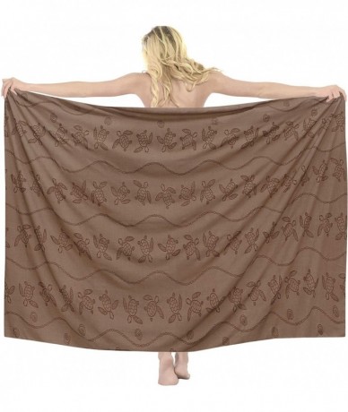 Cover-Ups Women's Plus Size Bathing Suit Cover Up Beach Sarong Wrap Full Long A - Brown_b399 - C518063NMKE $29.03