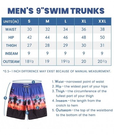 Trunks Mens Swim Trunks 9" with Mesh Lining Quick Dry Bathing Suits for Men Swim Shorts Swimwear - Sky Blue - CU19737KG99 $35.66