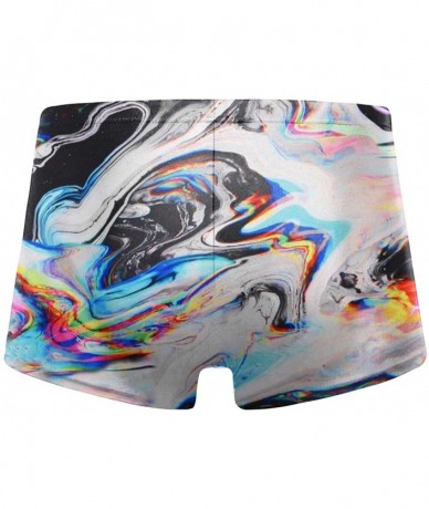 Racing Men's Swim Trunks Colorful Gouache Quick Dry Boxer Trunks Low Rise Bikini Briefs - C419E8QXXR6 $48.64