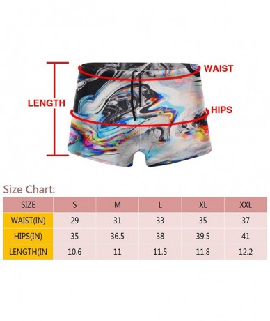 Racing Men's Swim Trunks Colorful Gouache Quick Dry Boxer Trunks Low Rise Bikini Briefs - C419E8QXXR6 $48.64