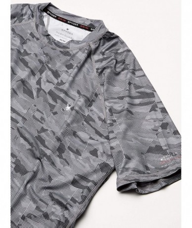 Rash Guards Men's Digital Camo Short Sleeve Rashguard - Dark Grey - CK195IL7Z6W $63.56