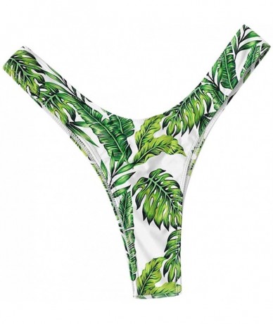 Tankinis Women Brazilian Cheeky Bikini Bottom Side Tie Knot Thong Bathing Swimsuit Beach Solid G-String - G-green - C618X83DA...