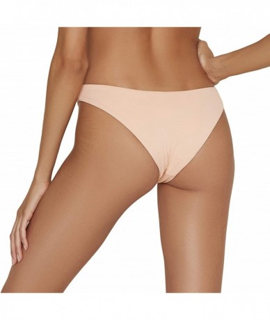 Bottoms Women's Seamless Cheeky Hi Leg Bikini Bottom - Apricot - C118SZQCTEG $54.60