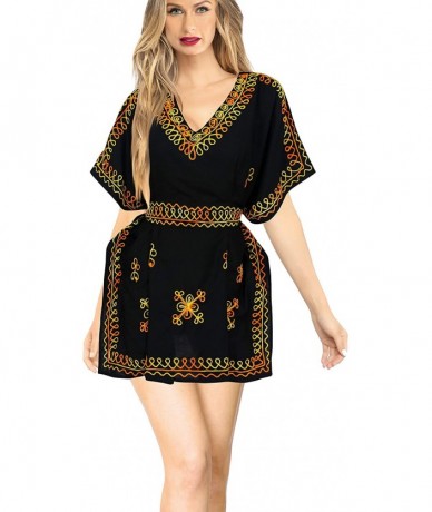 Cover-Ups Women's Plus Size Beach Dress Hawaiian Camp Party Loungewear Printed A - Halloween Black_e117 - CI11RLHVJ07 $33.44