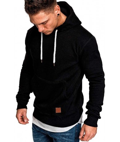 Board Shorts Men's Sweater HuiKai Simple Hoodies Long Sleeve Autumn Winter Casual Sweatshirt Top Blouse Tracksuits - Black - ...