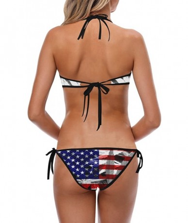 Sets American Flag 4th of Julyl Two Piece Bikini Swimsuit Swimwear for Women Girls Beachwear(XS-2XL) - Multi 9 - CJ18EYQ7IIT ...