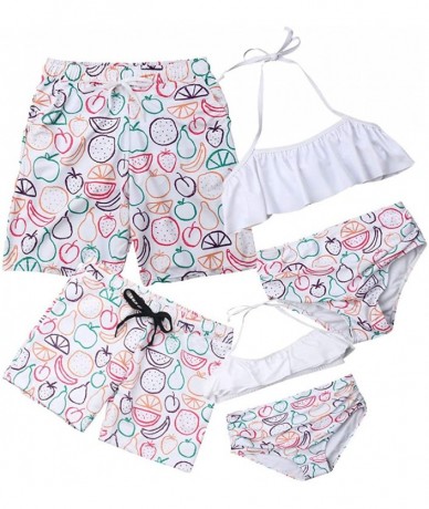 Sets Family Matching Swimsuits Mother Girl Swimwear High Waist Floral Two-Pieces Bikini Set Father Boy Swim Trunks Bathing Su...