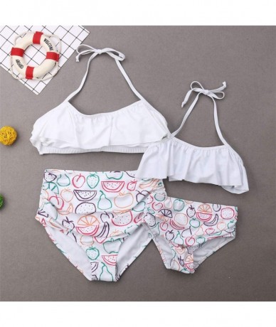 Sets Family Matching Swimsuits Mother Girl Swimwear High Waist Floral Two-Pieces Bikini Set Father Boy Swim Trunks Bathing Su...