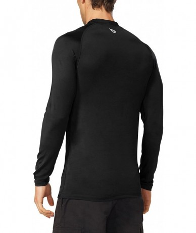 Rash Guards Men's Long Sleeve Rashguard Sun Protective Swim Shirt UPF 50+ - New Black - CV183QM4ONE $36.53